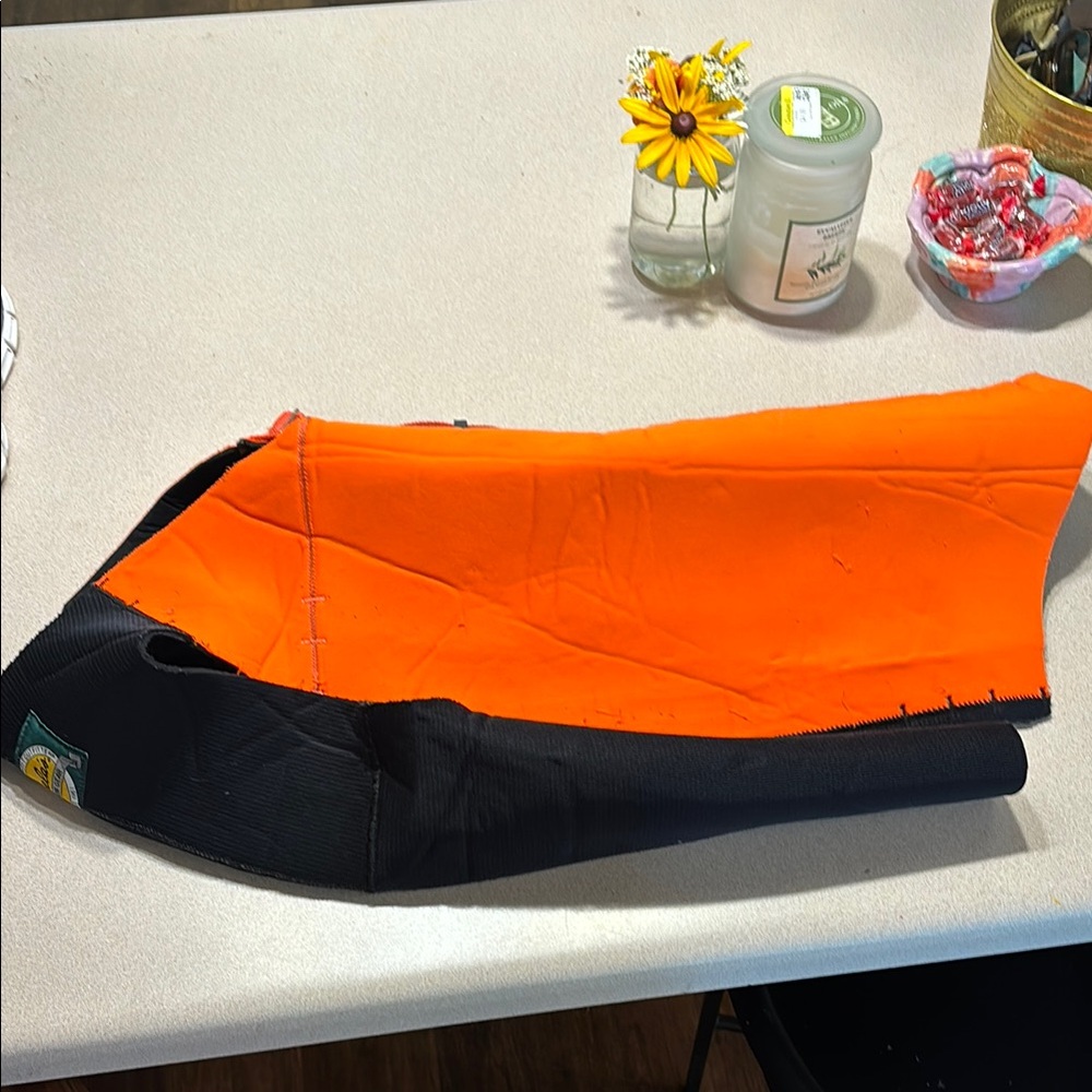 Cabelas Orange and‎ Black Neoprene dog vest